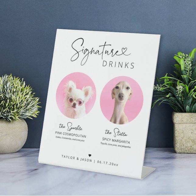 Elegant Dog Signature Drinks | Wedding Bar Sign (Creator Uploaded)