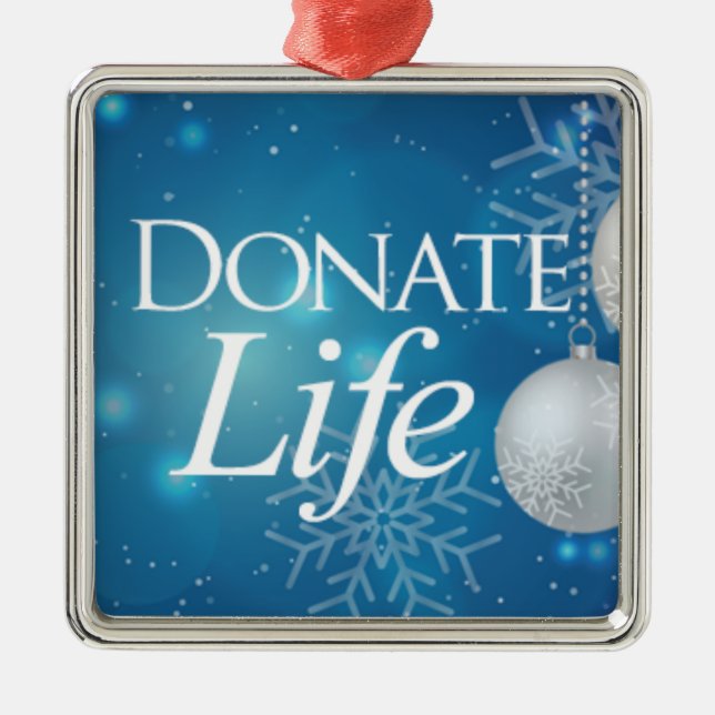 Elegant Donate Life Christmas Metal Tree Decoration (Front)