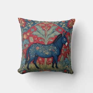 Elegant Donkey William Morris Inspired Patterned Cushion
