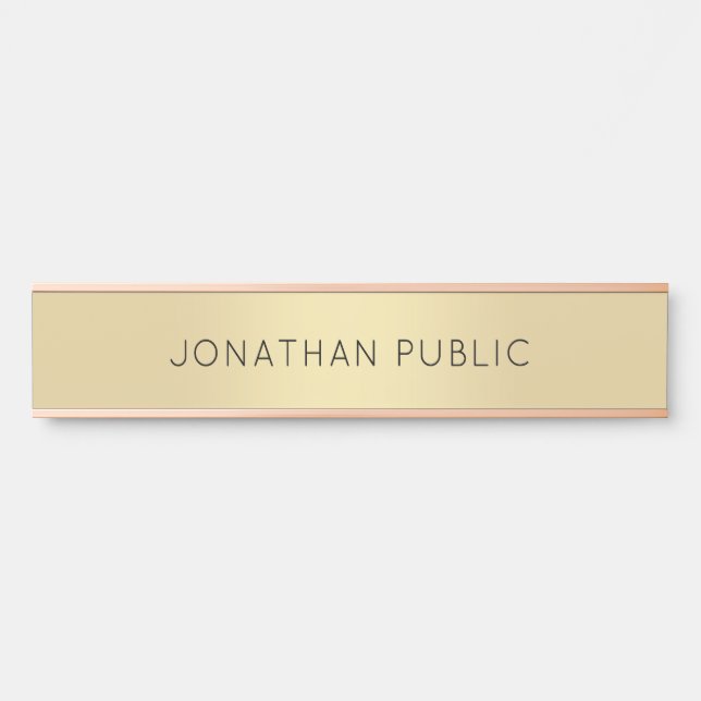 Elegant Door Signs Custom Trendy Gold Template (Front)