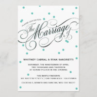 Elegant Dot Blue Wedding Invitation