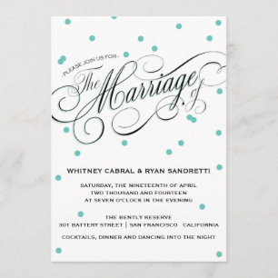 Elegant Dot Blue Wedding Invitation