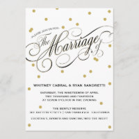 Elegant Dot Gold Wedding Invitation