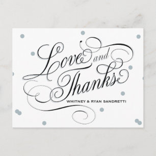 Elegant Dot Silver Thank You Postcard