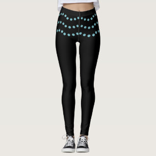 Elegant dotted wavy lines leggings