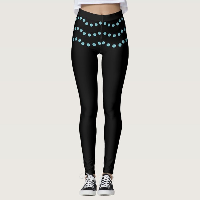Elegant dotted wavy lines leggings (Front)