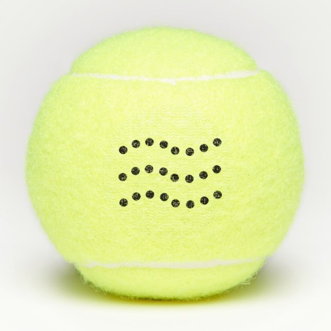 Elegant Dotted Wavy Lines Tennis Balls (Front)