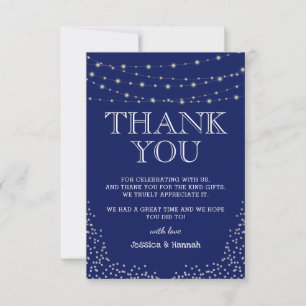 Elegant Double Celebration Birthday Party Thank You Card