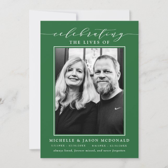 ELEGANT DOUBLE CELEBRATION OF LIFE FUNERAL SERVICE INVITATION (Front)