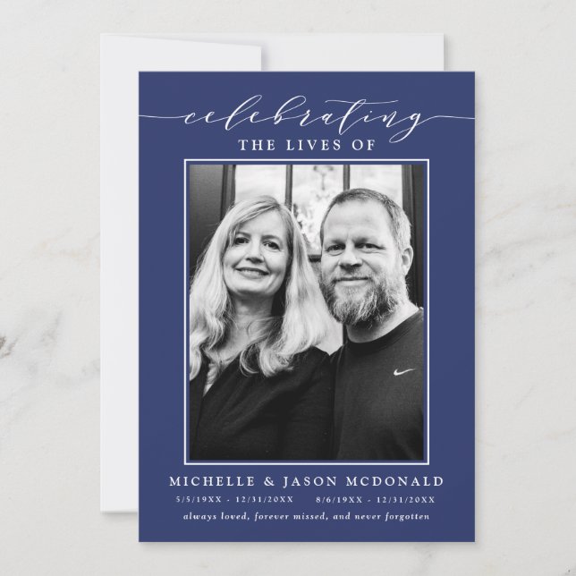 ELEGANT DOUBLE CELEBRATION OF LIFE FUNERAL SERVICE INVITATION (Front)