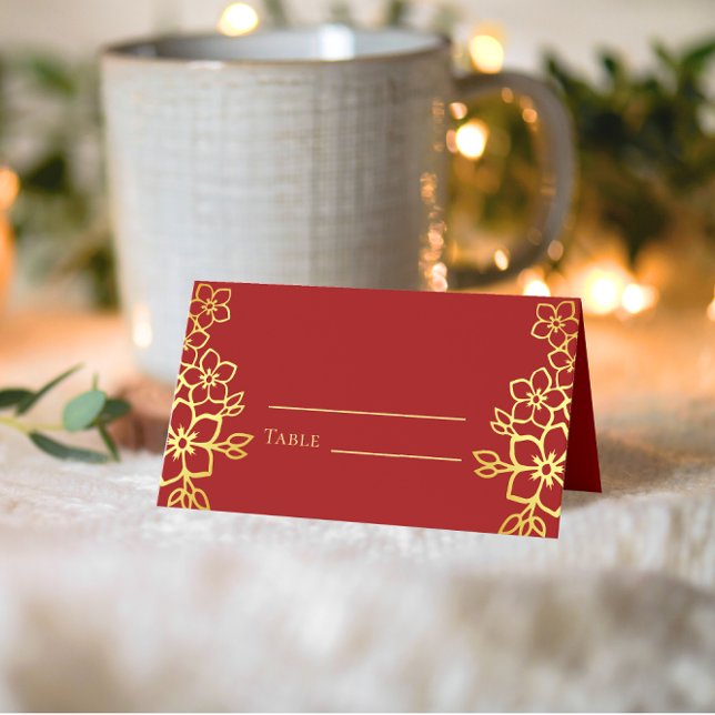 Elegant double happiness Chinese wedding Place Card (Creator Uploaded)