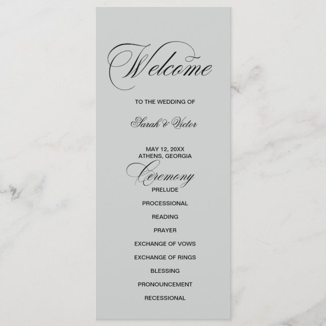 Elegant double side program card  (Front)