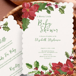 Elegant Double Sided Christmas Baby Shower Invitation