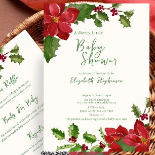 Elegant Double Sided Christmas Baby Shower Invitation