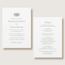Elegant Double-sided Wedding Invitation Green