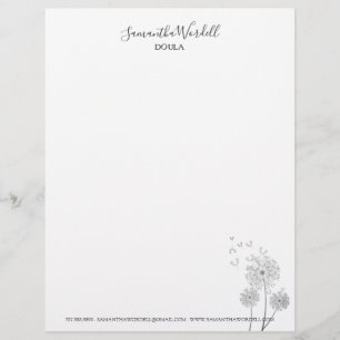 Elegant Doula Birth Coaching Midwife Business Custom Letterhead