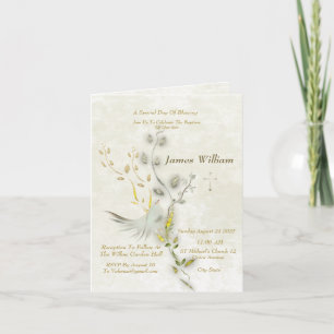 Elegant Dove Christening Invitation