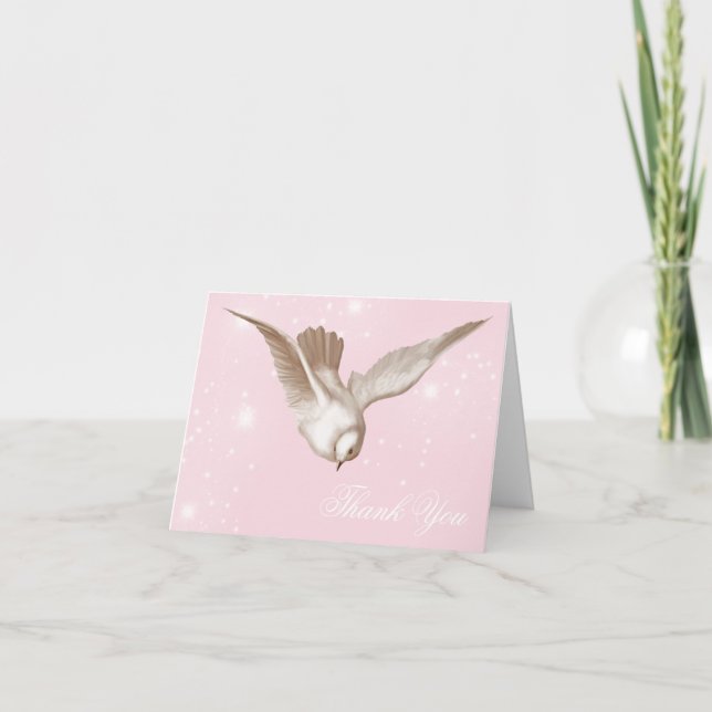 Elegant Dove Funeral Thank You Cards (Front)