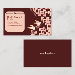 Elegant Dove & Geometric Pattern Business Card