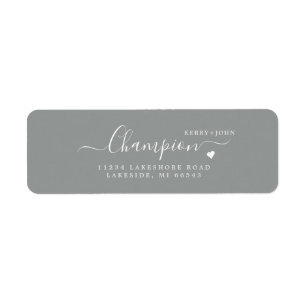 Elegant Dove Grey Wedding Return Address Label