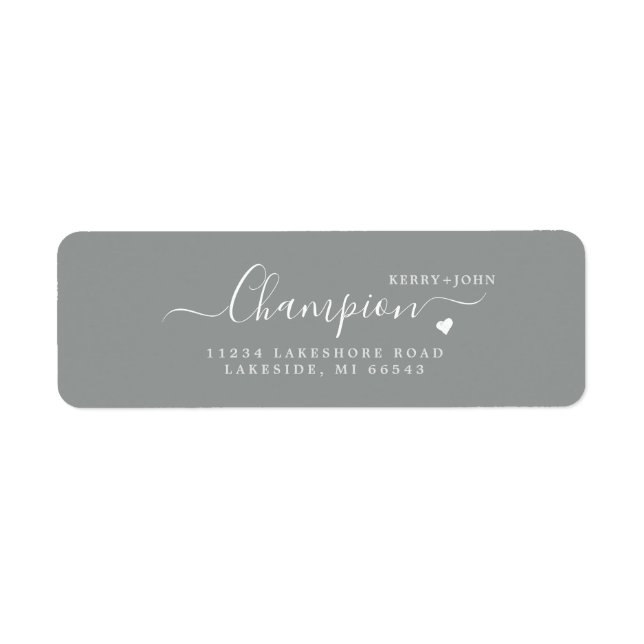 Elegant Dove Grey Wedding Return Address Label (Front)