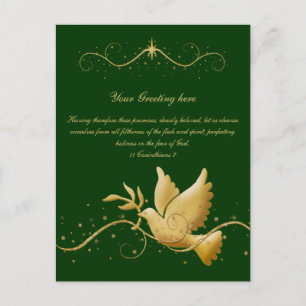 Elegant dove peace "Christmas holiday" Holiday Postcard