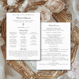 Elegant Downloadable Catholic Wedding Mass Program Invitation
