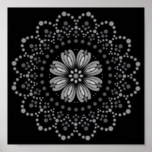 Elegant Downloadable Floral Mandala Template Poster