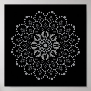 Elegant Downloadable Floral Mandala Template Poster