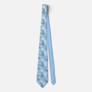 Elegant Dragon Scale Baby Blue Gold Pattern Tie
