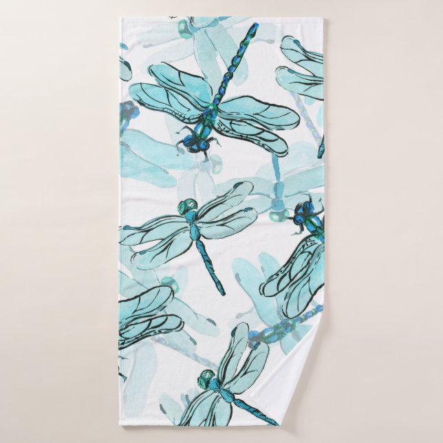 Elegant Dragonflies: Watercolor Wonder Bath Towel (Bath Towel)