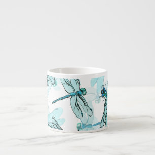 Elegant Dragonflies: Watercolor Wonder Espresso Cup