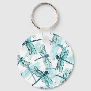 Elegant Dragonflies: Watercolor Wonder Key Ring