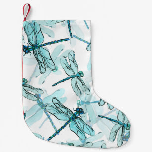 Elegant Dragonflies: Watercolor Wonder Small Christmas Stocking