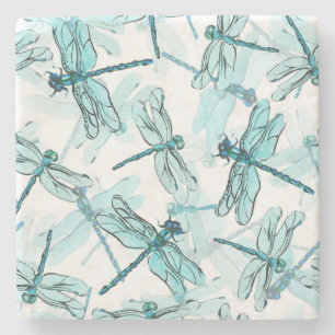Elegant Dragonflies: Watercolor Wonder Stone Coaster