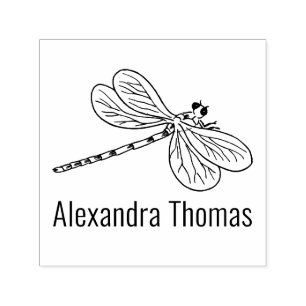 Elegant Dragonfly #3 Name Self-inking Stamp