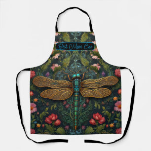 Elegant dragonfly boho vintage botanical  apron