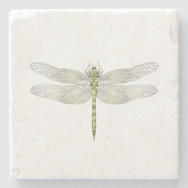 Elegant Dragonfly drawing  Stone Coaster (Front)