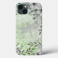 Elegant Dragonfly Floral Pattern
