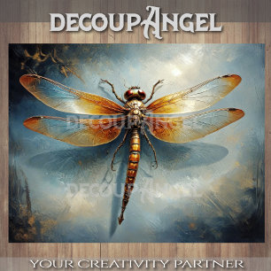 Elegant Dragonfly on Gradient Blue Background  Tissue Paper