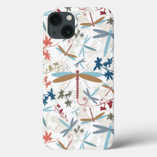 Elegant Dragonfly Pattern Art iPhone 13 Case