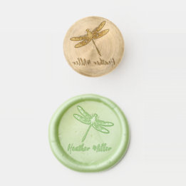 Elegant Dragonfly Personalised Signature  Wax Seal Stamp