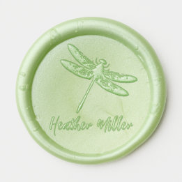 Elegant Dragonfly Personalised Wax Seal Sticker