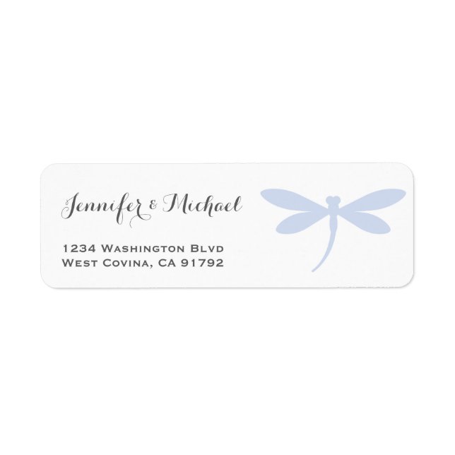 Elegant Dragonfly Return Address Label Template (Front)