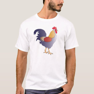 Elegant Drawing of a Purple French Rooster T-Shirt