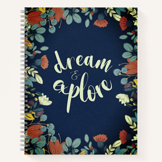Elegant Dream And Explore  Notebook (Front)