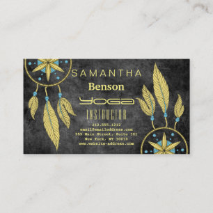 Elegant  Dream Catcher Feathers Yoga Instructor Bu Business Card