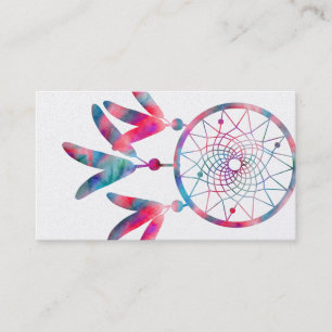 Elegant Dream Catcher Feathers Yoga Instructor Business Card