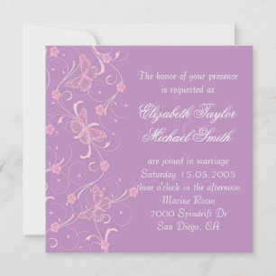 Elegant Dream Lavender Butterfly Wedding Invite