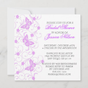 Elegant Dream Purple Butterfly Shower Invite